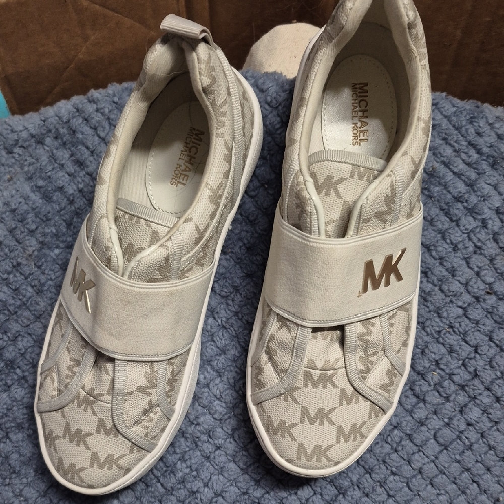 Michael Kors Kids' Beige and White Sneakers